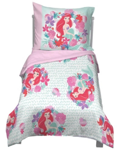 Disney Little Mermaid Sea Garden 4-piece Toddler Bedding Set Bedding In Pink