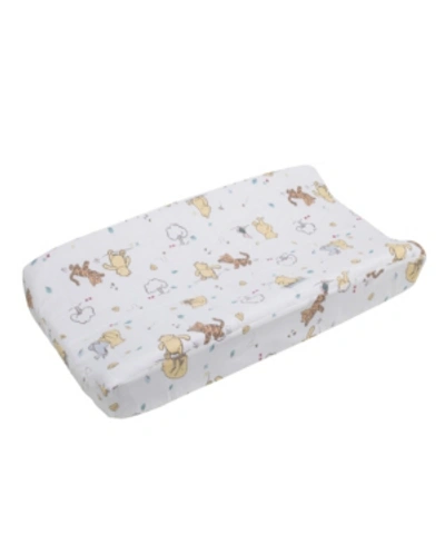 Disney Classic Winnie The Pooh Quilted Changing Pad Cover Bedding In Light Beige