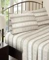Woolrich Flannel 4-piece King Sheet Set In Tan Snowflake