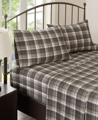 Woolrich Cotton Flannel 4-piece Queen Sheet Set Bedding In Brown Plaid