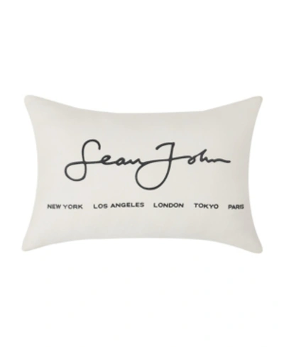 Sean John Closeout!  Color Block Jersey 12" X 20" Decorative Decorative Pillow Bedding In White