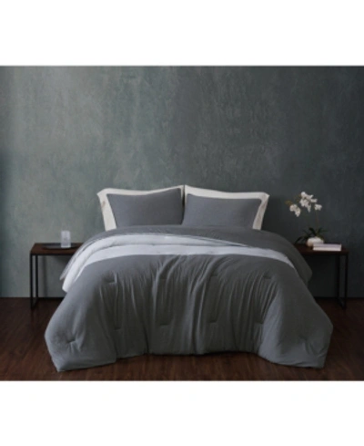 Sean John Closeout!  Color Block Jersey Twin Extra Long Comforter Set Bedding In Grey