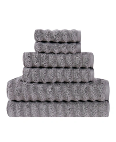 Sean John Zero Twist Cotton 6-pc. Towel Set Bedding In Grey
