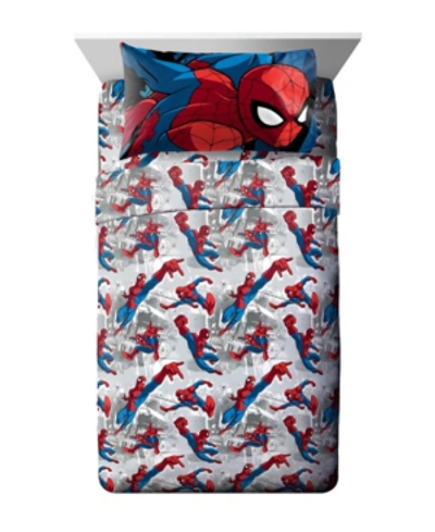 Marvel Spiderman 3-piece Twin Sheet Set Bedding In Multi