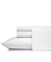 Vera Wang Solid Cotton Percale Gray Sheet Set Bedding In White/ White