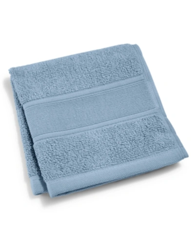 Lauren Ralph Lauren Sanders Solid Antimicrobial Cotton Washcloth, 13" X 13" In Blue Slate
