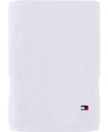 Tommy Hilfiger Modern American Solid Cotton Bath Towel, 30" X 54" In White