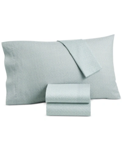 Lucky Brand Closeout!  Baja Stripe Cotton 230-thread Count 4-pc. Full Sheet Set, Created For Macy's B In Blue