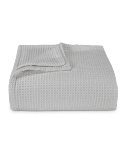 Vera Wang Waffleweave Cotton Reversible Blanket, Twin In Gray