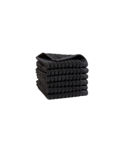 Dkny Quick Dry 6 Pieces Wash Towel Set Bedding In Black