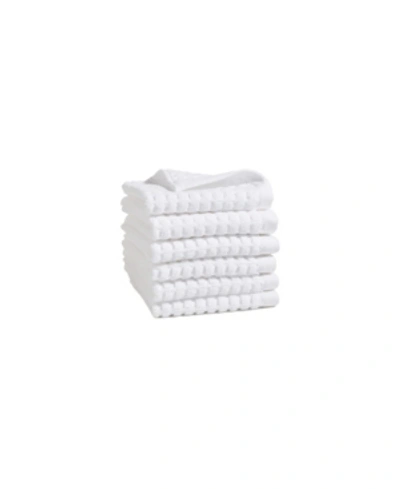 Dkny Quick Dry 6 Pieces Wash Towel Set Bedding In White