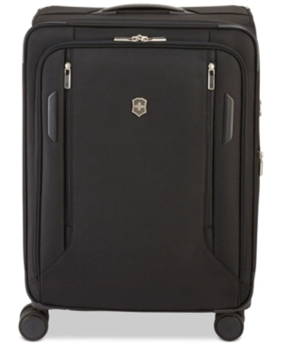 Victorinox Swiss Army Vx Avenue 25" Medium Expandable Softside Spinner Suitcase In Black