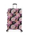 Bebe Marie 29" Hardside Check-in Spinner In Black Floral Print