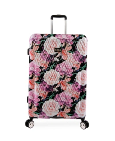 Bebe Marie 29" Hardside Check-in Spinner In Black Floral Print