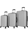 Steve Madden Armour 3-pc. Hardside Spinner Set In Silver