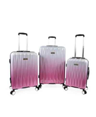 Juicy Couture Printed 3-pc. Hardside Luggage Set In Silver Fuchsia