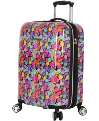 Betsey Johnson 20" Hardside Carry-on Spinner In Candy Hearts