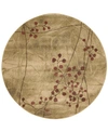 Nourison Closeout!  Home Round Area Rug, Somerset Collection St74 Latte Blossom 5'6"