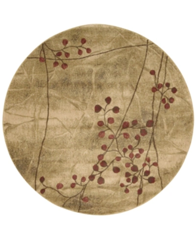 Nourison Closeout!  Home Round Area Rug, Somerset Collection St74 Latte Blossom 5'6"