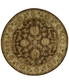Nourison Rajah Antique Tabriz Brown 8' Round Rug