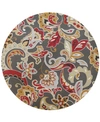 Kas Harbor Flora 4213 Taupe 7'6" Indoor/outdoor Round Area Rug In 4213 Taupe