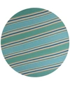 Kas Harbor Stripes 4230 Ocean 7'6" Indoor/outdoor Round Area Rug In 4230 Ocean