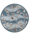 KAS SONESTA SHELLS 2003 SEAFOAM 7'6" ROUND AREA RUG