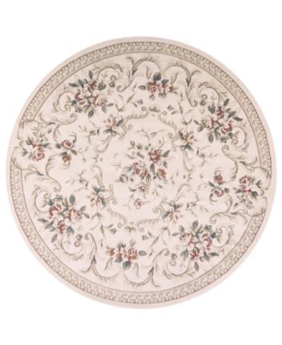Kas Avalon Aubusson 7'10" Round Area Rug In 5606 Ivory