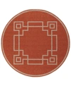 Surya Alfresco Alf-9631 Rust 8'9" Round Area Rug, Indoor/outdoor In Rust