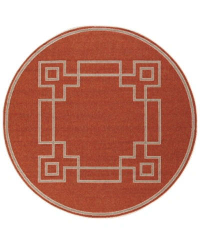 Surya Alfresco Alf-9631 Rust 8'9" Round Area Rug, Indoor/outdoor