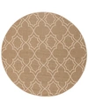 Surya Alfresco Alf-9587 Camel 7'3" Round Area Rug, Indoor/outdoor In Camel