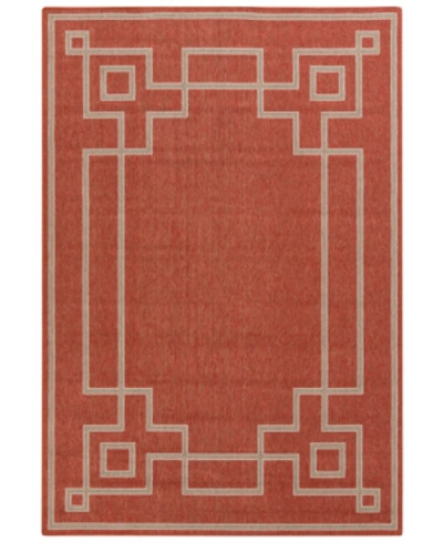Surya Alfresco Alf-9631 Rust 8'9" Square Area Rug, Indoor/outdoor