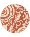 Surya Closeout! Livabliss Alfresco Alf-9613 Rust 7'3" Round Area Rug, Indoor/outdoor In Rust