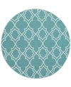 Surya Alfresco Alf-9653 Teal 8'9" Round Area Rug, Indoor/outdoor In Teal