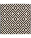 Surya Alfresco Alf-9639 Black 8'9" Square Area Rug, Indoor/outdoor In Black