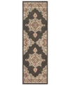 Surya Alfresco Alf-9671 Black 2'3" X 11'9" Runner Area Rug, Indoor/outdoor In Black