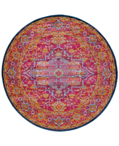 Surya Harput Hap-1009 Garnet 7'10" Round Area Rug In Pink