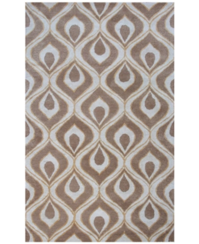 Kas Closeout!  Bob Mackie Home 1020 Beige Eye Of The Peacock 5' X 8' Area Rug