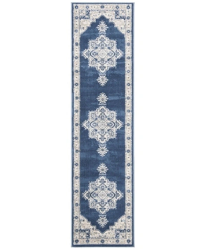 Safavieh Brentwood Bnt865 Navy And Creme 2' X 8' Runner Area Rug