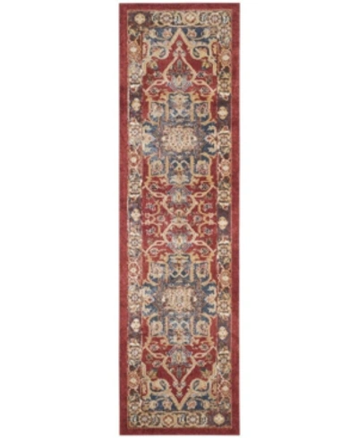 Safavieh Bijar Bij605 Red And Royal 2'3" X 8' Runner Area Rug