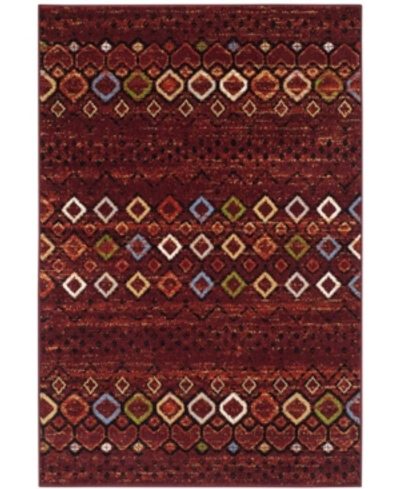 Safavieh Amsterdam Ams108 Terracotta And Multi 5'1" X 7'6" Outdoor Area Rug In Red