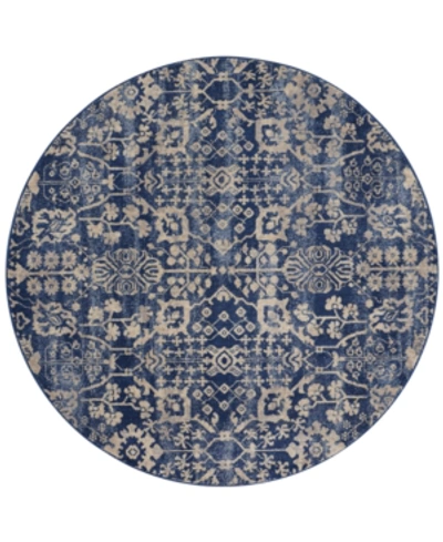 Nourison Closeout!  Home Moraine Mo757 Navy 5'6" Round Area Rug
