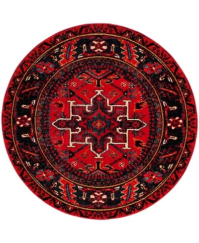 Safavieh Vintage Hamadan Vth211 Red And Multi 5'3" X 5'3" Round Area Rug
