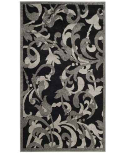 Safavieh Amherst Amt428 Anthracite And Light Gray 3' X 5' Area Rug In Black