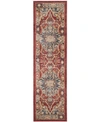 SAFAVIEH BIJAR BIJ605 RED AND ROYAL 2'3" X 12' RUNNER AREA RUG