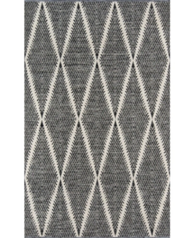 Erin Gates River Riv-1 Machine-washable Beacon Denim Machine-washable 5' X 7'6" Area Rug In Black