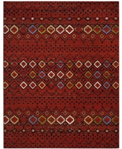 Safavieh Amsterdam Ams108 Terracotta And Multi 9' X 12' Outdoor Area Rug In Red