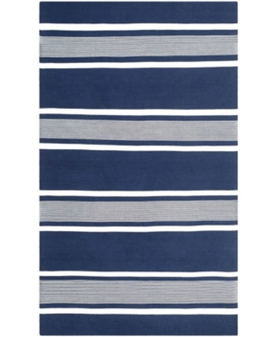 Lauren Ralph Lauren Hanover Stripe Lrl2461a Navy 5' X 8' Outdoor Area Rug