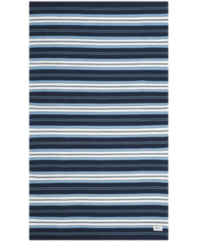 Lauren Ralph Lauren Leopold Stripe Lrl2462a Navy Area Rug Collection