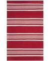 LAUREN RALPH LAUREN HANOVER STRIPE LRL2461D RED 5' X 8' OUTDOOR AREA RUG